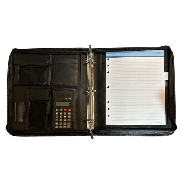 Franklin Covey Day One 3 Ring Classic Planner w/ Retractable Handles Zip Black - Picture 4 of 6